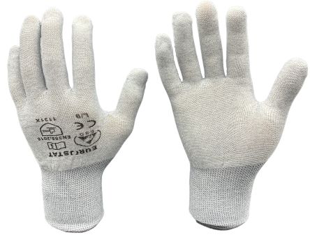 EUROSTAT Grey Polyester General Purpose Anti-Static Gloves, Size 10 [51-680-0415B]; 261-4559