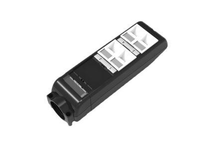 HellermannTyton Connectivity HT-POD Series, Angled Cat6 4 Way Angled Adaptors,With Shielded Shield Type [HT-POD-34MM-4P]; 261-5329