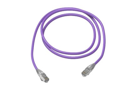 HellermannTyton Connectivity, 50m Cat6a, Purple RJ45 to RJ45, F/FTP, Terminated [RJ45C6A-50.0M-S-LS/VI-CCA]; 261-5349