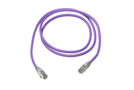 HellermannTyton Connectivity, 90m Cat6a, Purple RJ45 to RJ45, F/FTP, Terminated [RJ45C6A-90.0M-S-LS/VI-CCA]; 261-5354