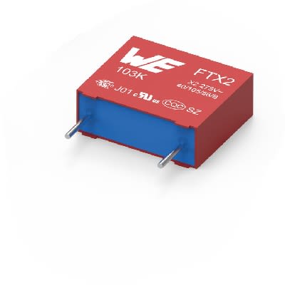 Wurth Elektronik WCAP-FTX2 Film Capacitor, 275V ac, ±10%, 820nF, Through Hole [890324025047CS]; 262-0898