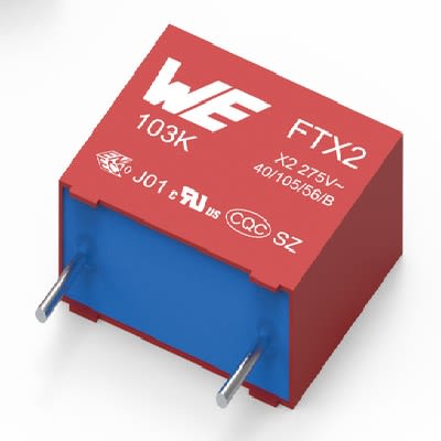 Wurth Elektronik WCAP-FTXX Film Capacitor, 310V ac, ±10%, 1μF, Through Hole [890334027009]; 262-0916