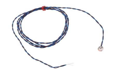 RS PRO Type K Copper Disc Thermocouple 1m Length, 6.35mm Diameter, 0°C → +200°C [0]; 262-3190