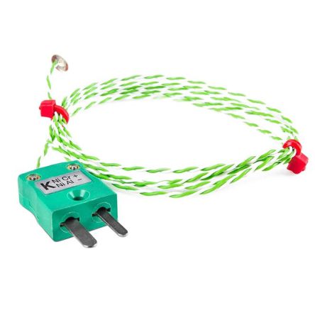 RS PRO Type K Thermocouple 2m Length, 6.35mm Diameter, 0°C → +200°C [0]; 262-3200