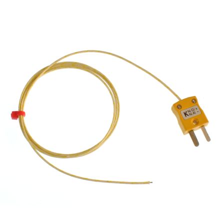 RS PRO Type K Exposed Junction Thermocouple 1m Length, 1/0.3mm Diameter, -60°C → +350°C [0]; 262-3218