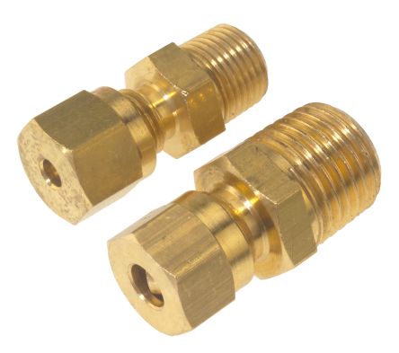 RS PRO 1/8 BSPT Compression Fitting for Use with Thermocouple or PRT Probe, 3mm Probe [0]; 262-3229