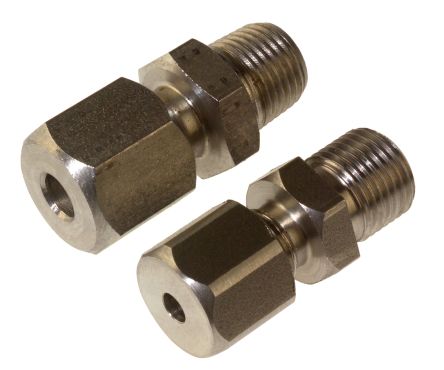 RS PRO 1/8 BSPP Compression Fitting for Use with Thermocouple or PRT Probe, 3mm Probe [0]; 262-3242