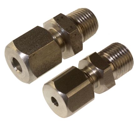 RS PRO 1/4 BSPT Compression Fitting for Use with Thermocouple or PRT Probe, 3mm Probe [0]; 262-3247