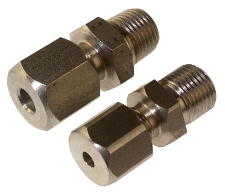 RS PRO 1/8 BSPT Compression Fitting for Use with Thermocouple or PRT Probe, 4mm Probe [0]; 262-3260