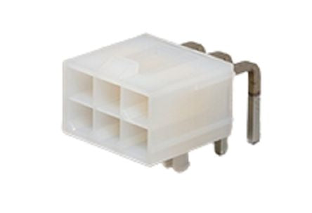 Molex 5569 Series Right Angle Through Hole PCB Header, 6 Contact(s), 4.2 mm Pitch, 2 Row(s), Shrouded [26013116]; 262-3487
