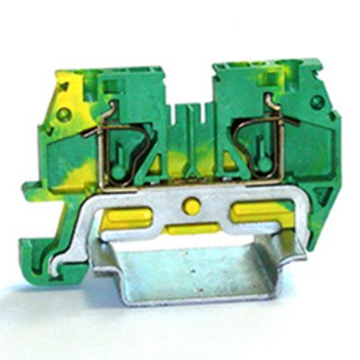 RS PRO 1-Way DIN Rail Earth Terminal Block, 4mm², 24 → 12 AWG Wire, Spring, PA 66 Housing [0]; 262-4169