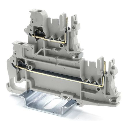 RS PRO Grey, 2.5mm², 2-Level, Spring Termination [0]; 262-4172