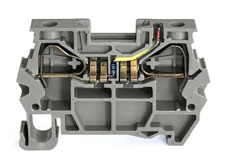 RS PRO Grey, 6mm², 1-Level, Spring Termination [0]; 262-4322