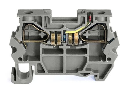 RS PRO Grey, 6mm², 1-Level, Spring Termination [0]; 262-4323