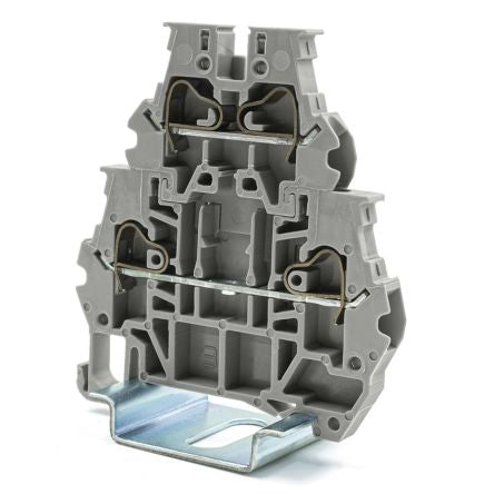 RS PRO Grey, 4mm², 2-Level, Spring Termination [0]; 262-4334