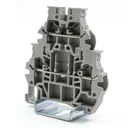 RS PRO Grey, 4mm², 1-Level, Spring Termination [0]; 262-4340