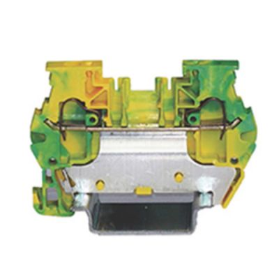 RS PRO 1-Way DIN Rail Earth Terminal Block, 4mm², 24 → 10 AWG Wire, Spring, PA 66 Housing [0]; 262-4344