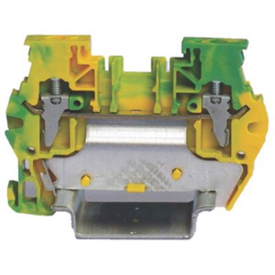 RS PRO 1-Way DIN Rail Earth Terminal Block, 4mm², 24 → 10 AWG Wire, Clamp, PA 66 Housing [0]; 262-4383
