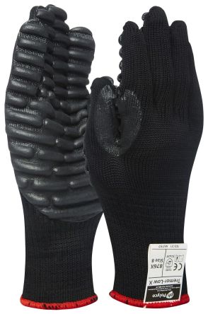 Polyco Healthline Black Anti-Vibration Precision Handling Gloves, Size 8 [876X-8]; 262-5400