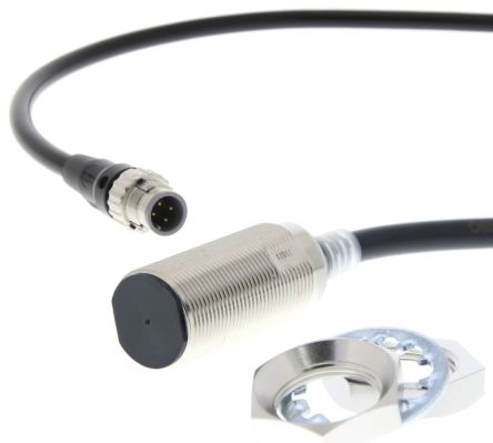 Omron Inductive Threaded Barrel Proximity Sensor, M18, 11 mm Detection, 2-Wire NO, 10 → 30 V dc [E2E-X11D118-M1TGJ 0.3M]; 262-8729