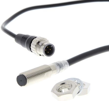Omron Inductive Threaded Barrel Proximity Sensor, M8, 3 mm Detection, 2-Wire NO, 10 → 30 V dc [E2E-X3D18-M1TGJ-T 0.3M]; 262-8753