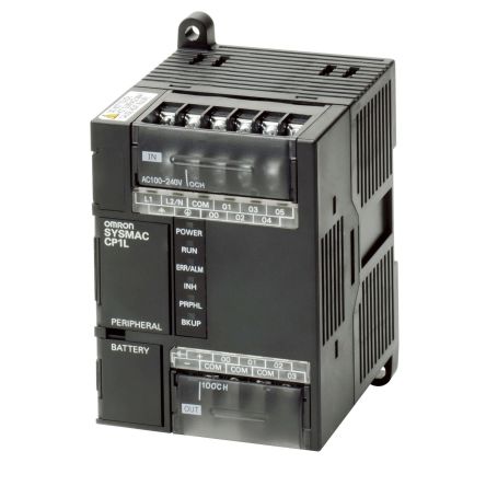 Omron CP1L Series PLC CPU for Use with CP1E Series, Transistor Output, 6-Input, Pulse Input [CP1L-L10DT1-D]; 262-8790