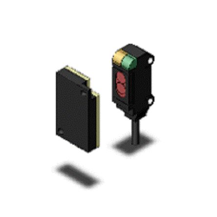 Omron Retroreflective Photoelectric Sensor, Block Sensor, 200 mm Detection Range [E3T-SR43 2M]; 262-8858