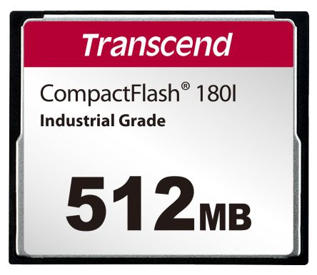 Transcend CF180I CompactFlash Industrial 512 MB SLC Compact Flash Card [TS512MCF180I]; 262-9767