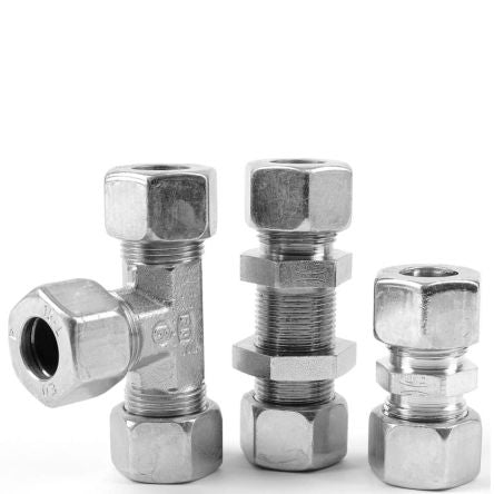 Parker Tee Tube to Tube Male 24° DIN Cone to Male 24° DIN Cone, T22LCFX [T22LCFX]; 263-3381
