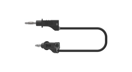 Electro PJP Test lead, 36A, 30 → 60V, Black, 50cm Lead Length [2117-50N]; 263-9072