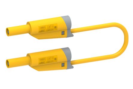 Electro PJP Test lead, 36A, 600V, Yellow, 2m Lead Length [2217/600V-200J]; 263-9082