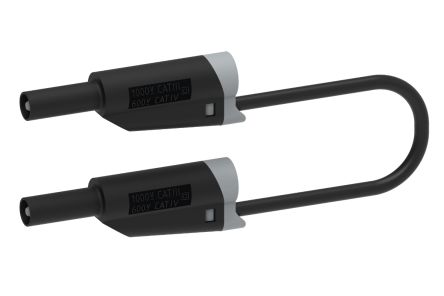 Electro PJP Test lead, 36A, 600V, Black, 200cm Lead Length [2217/600V-200N]; 263-9083