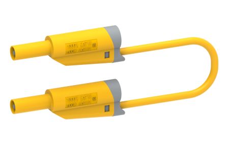 Electro PJP Test lead, 36A, 600V, Yellow, 50cm Lead Length [2217/600V-50J]; 263-9087