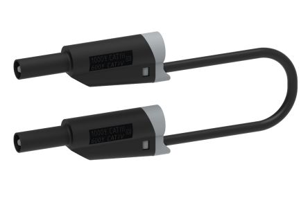 Electro PJP Test lead, 36A, 600V, Black, 50cm Lead Length [2217/600V-50N]; 263-9088