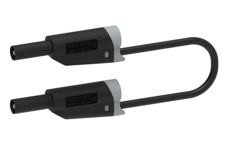 Electro PJP Test lead, 36A, 1kV, Black, 50cm Lead Length [2717-IEC-50N]; 263-9129