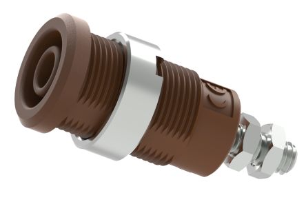 Electro PJP Brown Female Banana Socket, Plug In Termination, 25A, 600 → 1000V [3265-I-Bn]; 263-9134