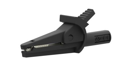 Electro PJP Alligator Clip, Nickel Plated Brass Contact, 10A, Black [5002-IEC-d4-N]; 263-9180