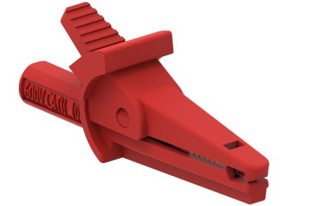 Electro PJP Alligator Clip, Nickel Plated Brass Contact, 10A, Red [5002-IEC-d4-R]; 263-9181