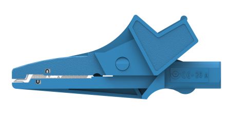Electro PJP Alligator Clip, Nickel-Plated Steel Contact, 20A, Blue [5004/LM-IEC-Bl]; 263-9184