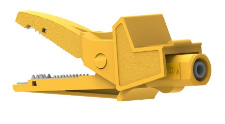 Electro PJP Alligator Clip, Nickel-Plated Steel Contact, 20A, Yellow [5004/LM-IEC-J]; 263-9187