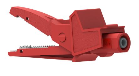 Electro PJP Alligator Clip, Nickel-Plated Steel Contact, 20A, Red [5004/LM-IEC-R]; 263-9189