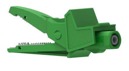Electro PJP Alligator Clip, Nickel-Plated Steel Contact, 20A, Green [5004/LM-IEC-V]; 263-9190