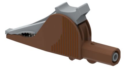Electro PJP Alligator Clip, Nickel-Plated Steel Contact, 36A, Brown [5066-IEC-Bn]; 263-9192