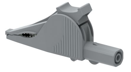 Electro PJP Alligator Clip, Nickel-Plated Steel Contact, 36A, Grey [5066-IEC-G]; 263-9193
