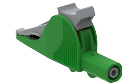 Electro PJP Alligator Clip, Nickel-Plated Steel Contact, 36A, Green [5066-IEC-V]; 263-9197