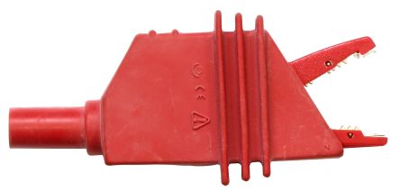 Electro PJP Alligator Clip, Nickel-Plated Steel Contact, 10A, Red [5450-HT-R]; 263-9200