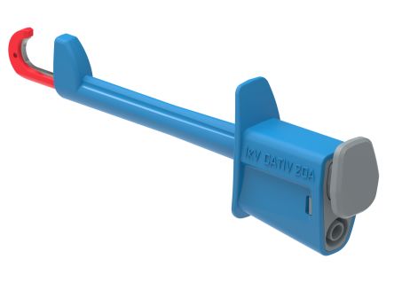 Electro PJP Blue Hook Clip, 20A, 1kV, 4mm Socket [6001-IECIV-BL]; 263-9204