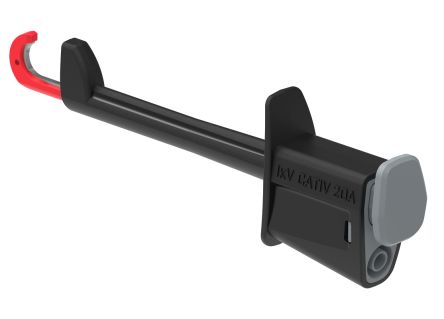 Electro PJP Black Hook Clip, 20A, 1kV, 4mm Socket [6001-IECIV-N]; 263-9205