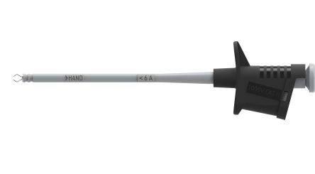 Electro PJP Black Grabber Clip with Pincers, 6A, 1kV, 4mm Socket [6005-IEC-N]; 263-9210