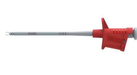 Electro PJP Red Grabber Clip with Pincers, 6A, 1kV, 4mm Socket [6005-IEC-R]; 263-9211